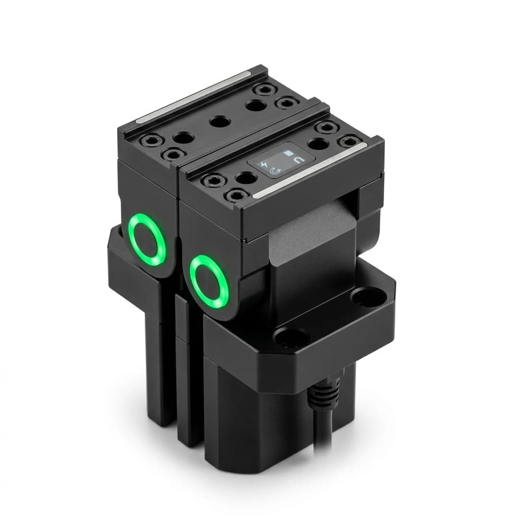 Compact magnetic gripper for cobot handling with status feedback