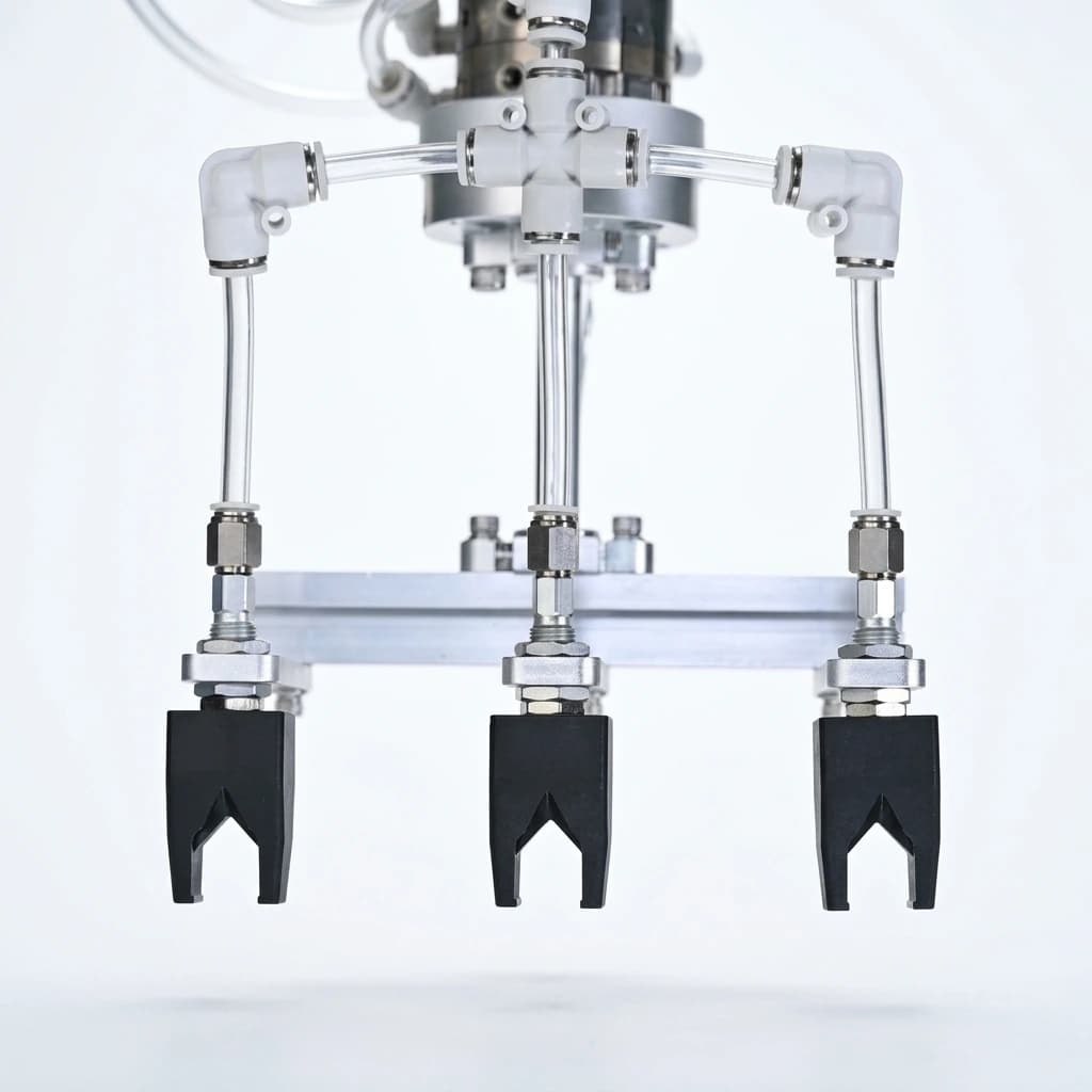Triple array contoured magnetic gripper system for irregular casting and flange workpieces
